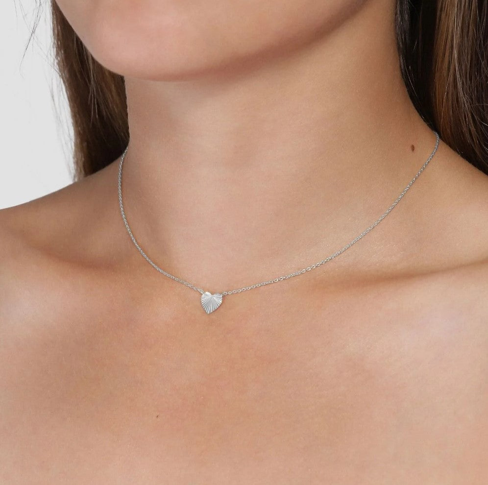 Reflection Heart halskæde - sølv